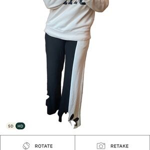 La Ligne Black and White Track Pants